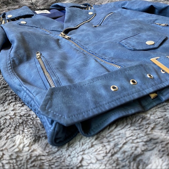 UNIF PU Leather Jacket - Washed Blue - Picture 13 of 16